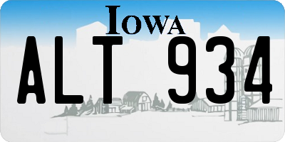 IA license plate ALT934