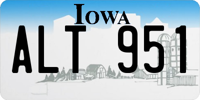 IA license plate ALT951