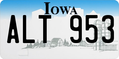 IA license plate ALT953