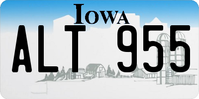 IA license plate ALT955