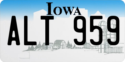IA license plate ALT959