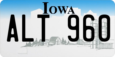 IA license plate ALT960