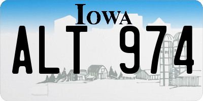 IA license plate ALT974