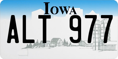 IA license plate ALT977
