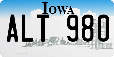 IA license plate ALT980