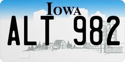 IA license plate ALT982