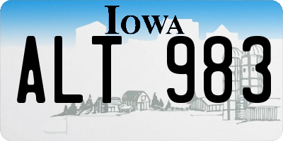 IA license plate ALT983