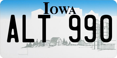 IA license plate ALT990