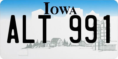 IA license plate ALT991