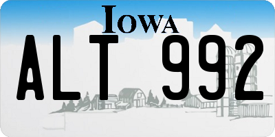 IA license plate ALT992