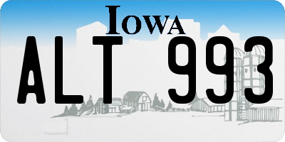 IA license plate ALT993