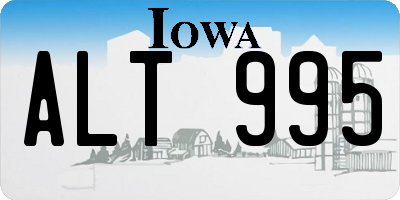 IA license plate ALT995
