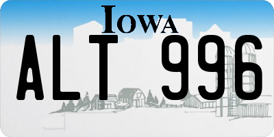 IA license plate ALT996