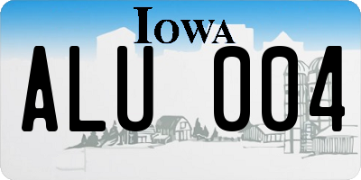 IA license plate ALU004