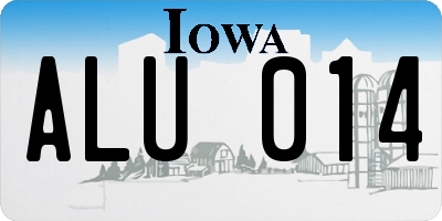 IA license plate ALU014