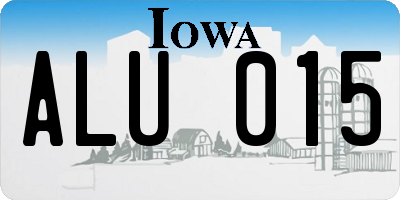 IA license plate ALU015
