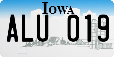 IA license plate ALU019
