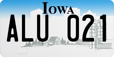 IA license plate ALU021