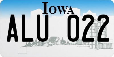 IA license plate ALU022