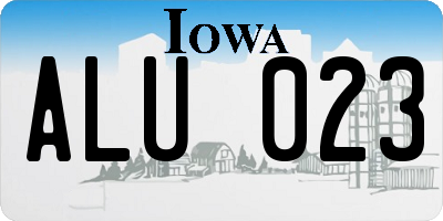 IA license plate ALU023