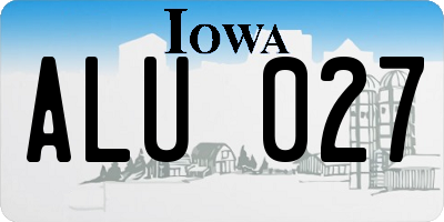 IA license plate ALU027