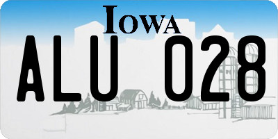 IA license plate ALU028