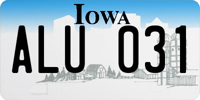 IA license plate ALU031