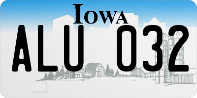 IA license plate ALU032