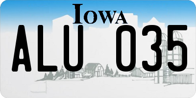 IA license plate ALU035