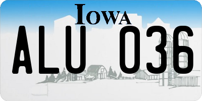 IA license plate ALU036