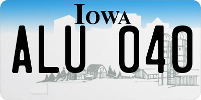 IA license plate ALU040