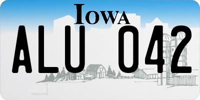 IA license plate ALU042