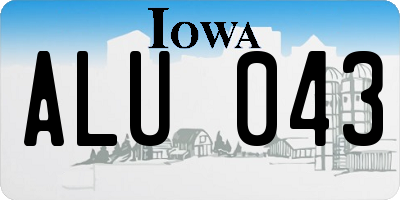 IA license plate ALU043