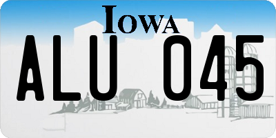 IA license plate ALU045