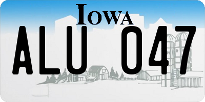 IA license plate ALU047