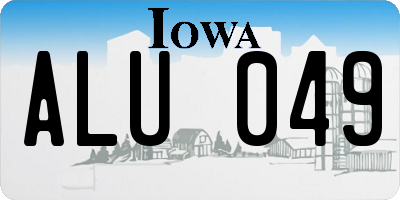 IA license plate ALU049