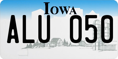 IA license plate ALU050