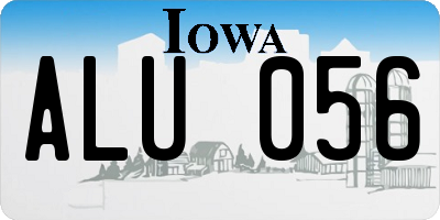 IA license plate ALU056