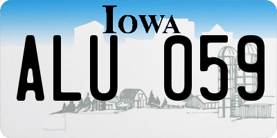 IA license plate ALU059