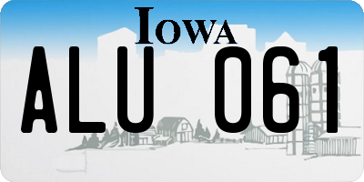 IA license plate ALU061