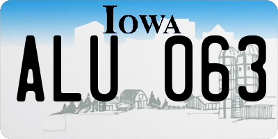 IA license plate ALU063