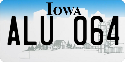 IA license plate ALU064