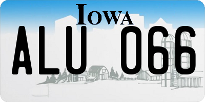 IA license plate ALU066