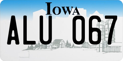 IA license plate ALU067