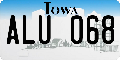 IA license plate ALU068