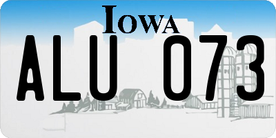 IA license plate ALU073