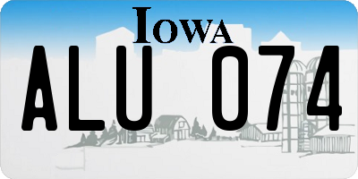 IA license plate ALU074