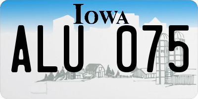 IA license plate ALU075
