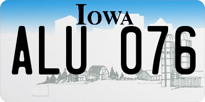 IA license plate ALU076