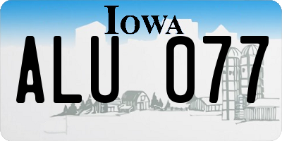 IA license plate ALU077